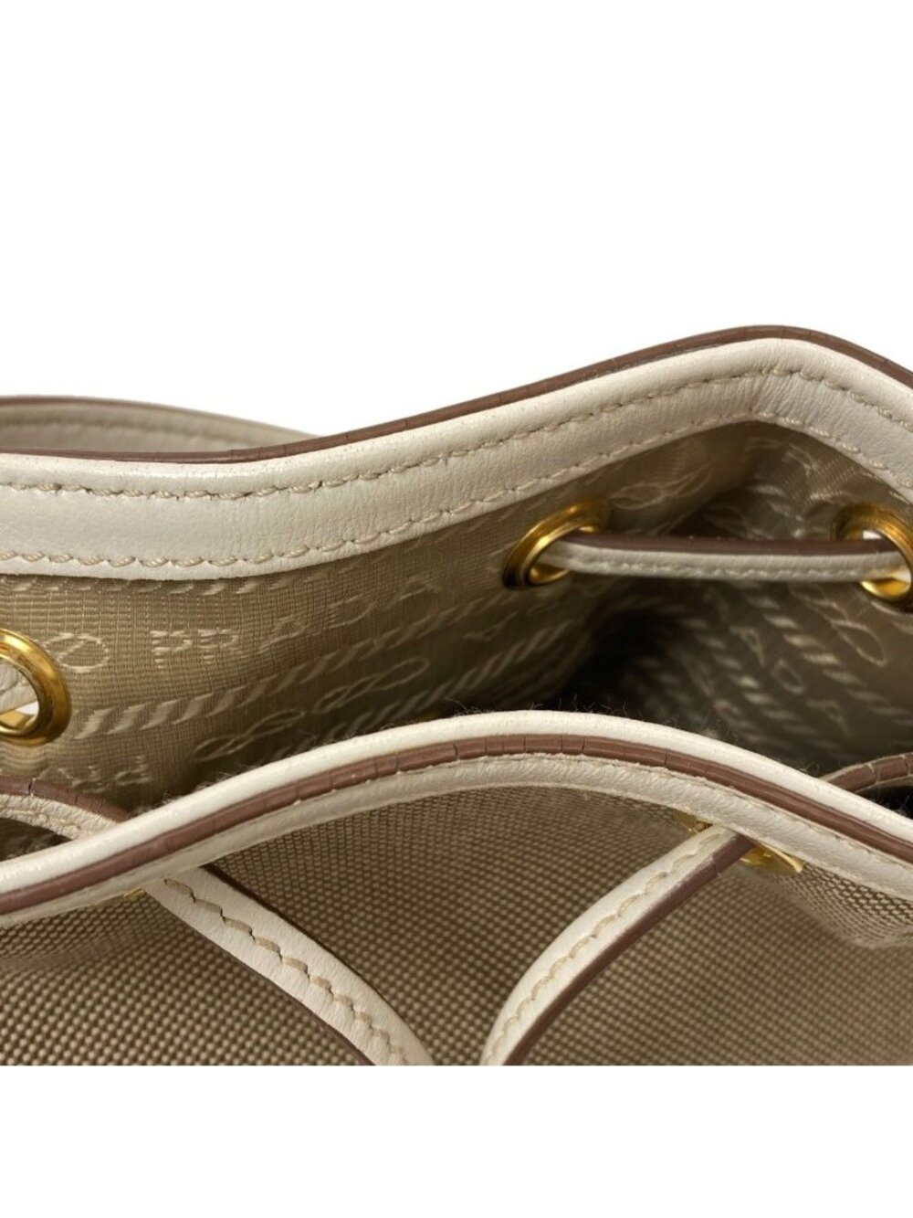 Prada Fiocco Drawstring Bag 2-Way Handbag Canvas - Picture 11 of 15